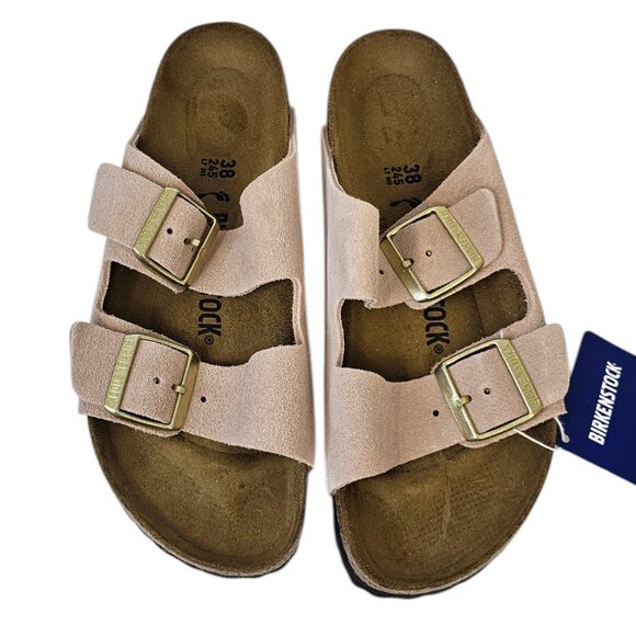Birkenstock Womens Arizona Sandals, Suede Leather, Light Rose, Size 38 / 7-7.5 - Picture 6 of 8